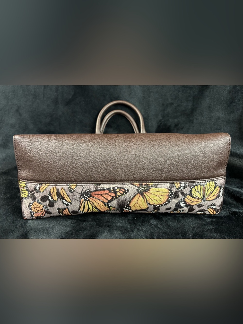 LuneVille Butterfly Coffee Brown Embroidered Large Tote Bag - Picture 5 of 14